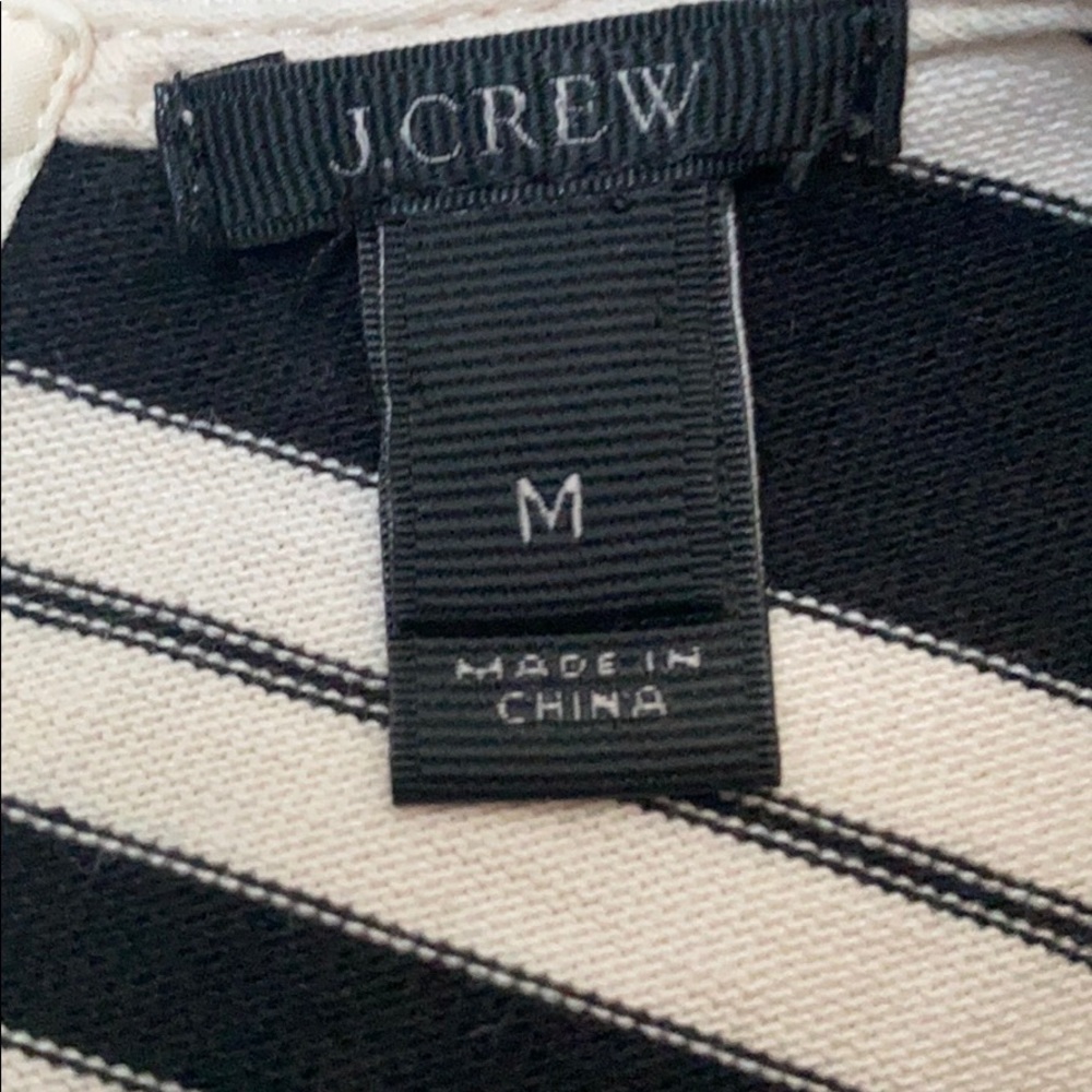 JCrew navy/cream striped dress w buttons in back - Picture 7 of 7